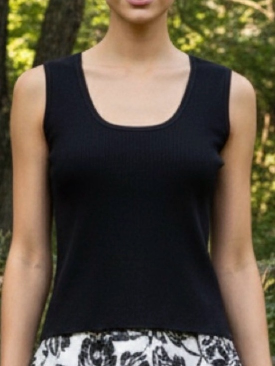 Coldwater Creek Sweaters - Coldwater Creek Rich Black Silk/Cotton Knit Shell